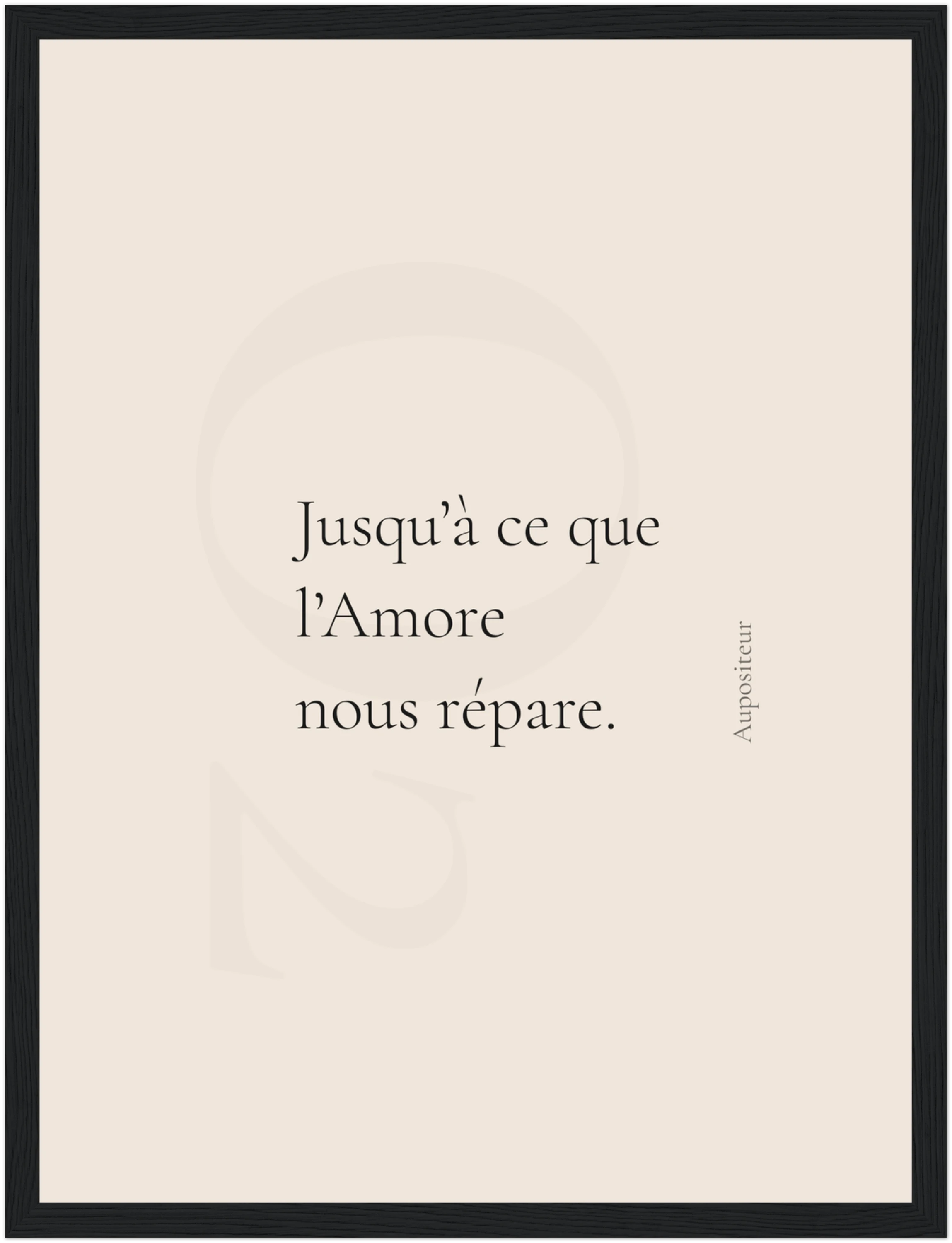 Affiche Amore, cadre noir